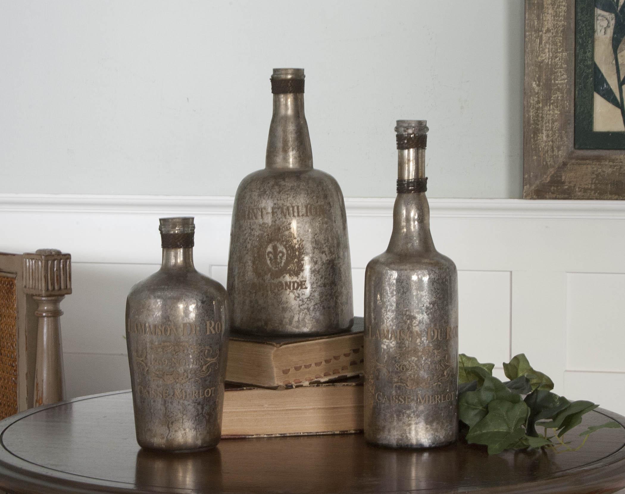 Uttermost Accessories Lamaison Mercury Glass Bottles Jacksonville